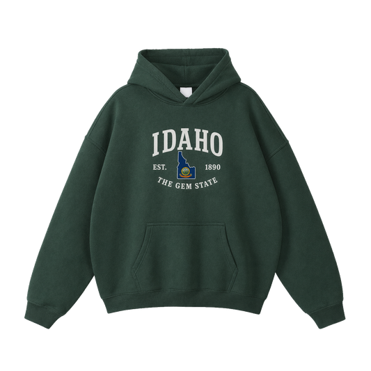Collection 8 Idaho Oversize Fleeced Hoodie - Eden Green front