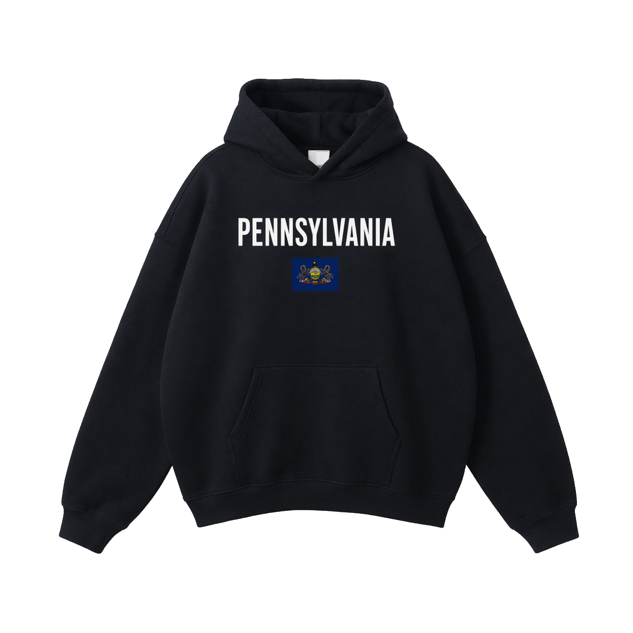 Collection 7 Pennsylvania Oversize Fleeced Hoodie - Black front
