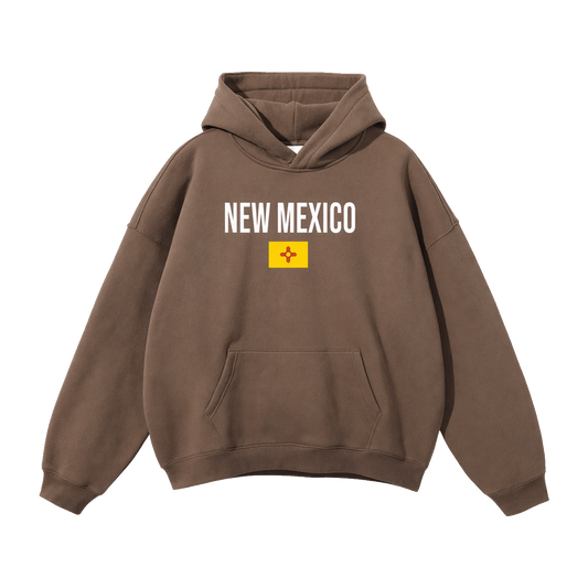 Collection 7 New Mexico Oversize Fleeced Hoodie - Brown front