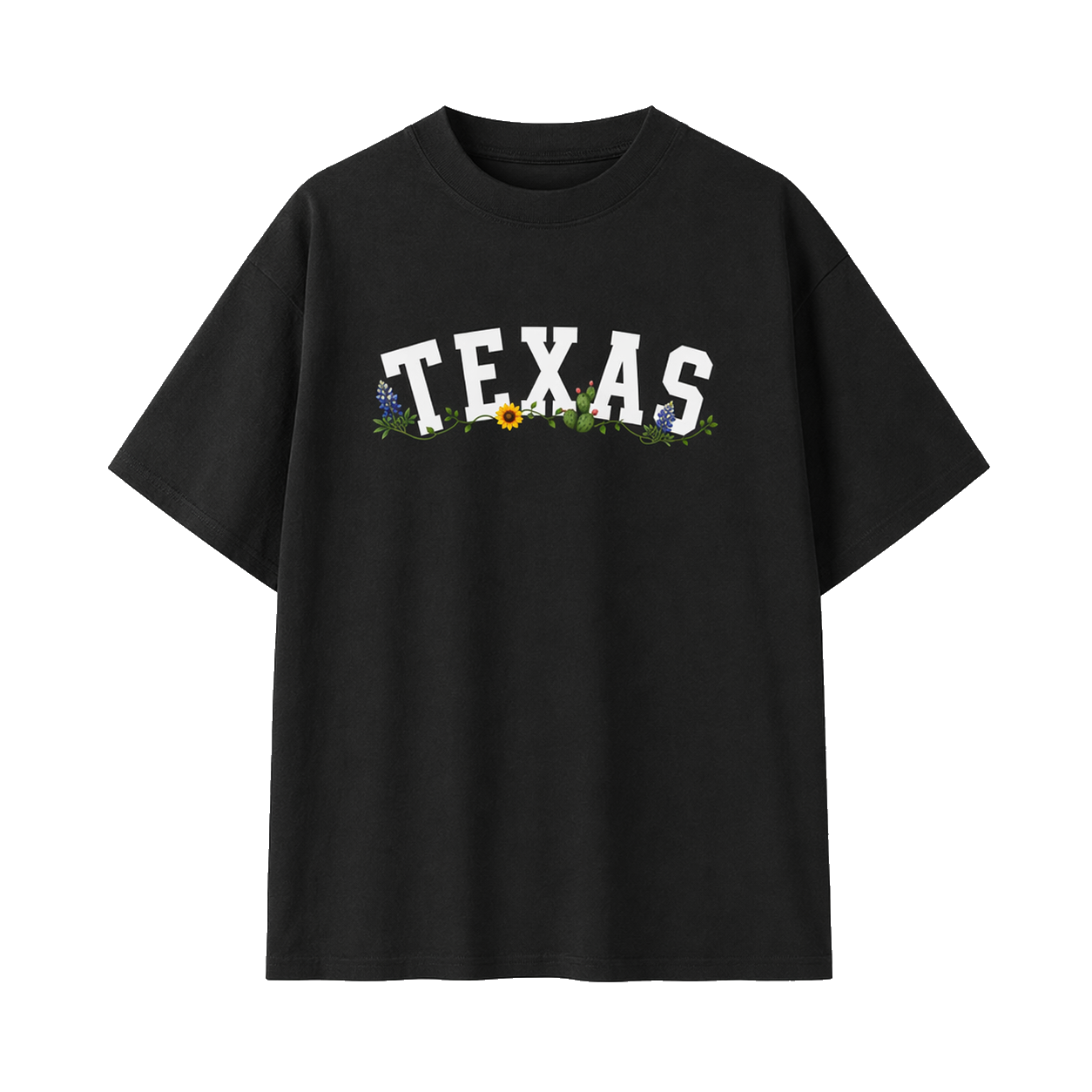 Collection 10 Texas Essential Cotton T-Shirt - Black front