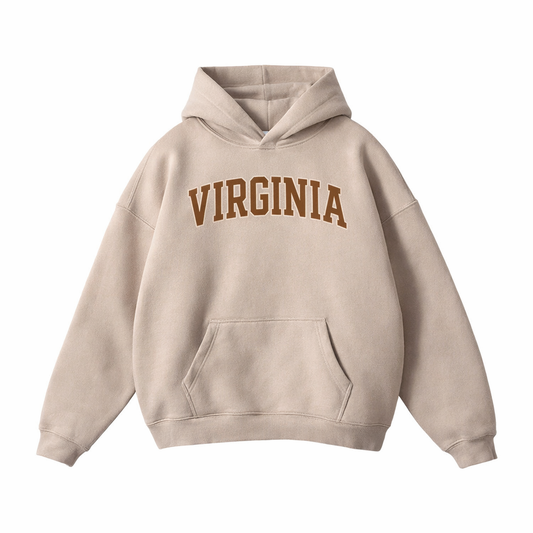 Collection 1 Virginia Oversize Fleeced Hoodie - Gray Apricot front