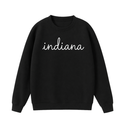 Collection 3 Indiana Essential Heavyweight Crewneck Sweatshirt - Black front