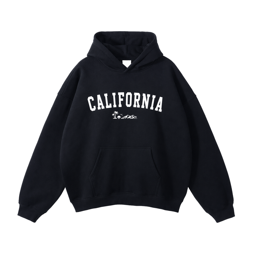 Collection 9 California Oversize Fleeced Hoodie - Black front