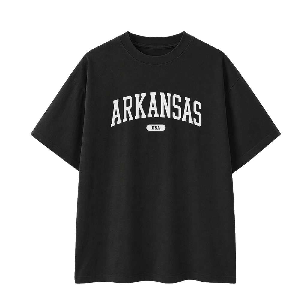 Collection 4 Arkansas Essential Cotton T-Shirt - Black front