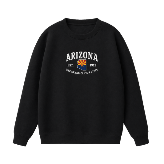 Collection 8 Arizona Essential Heavyweight Crewneck Sweatshirt - Black front