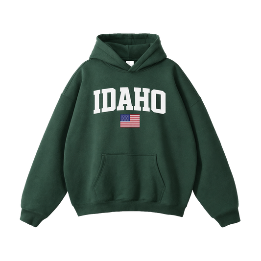 Collection 2 Idaho Oversize Fleeced Hoodie - Eden Green front