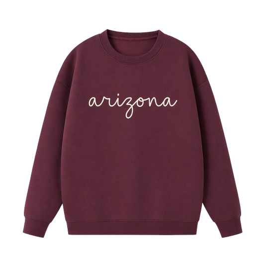Collection 3 Arizona Essential Heavyweight Crewneck Sweatshirt - Dull Red front