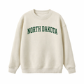 Collection 1 North Dakota Essential Heavyweight Crewneck Sweatshirt - Cream front
