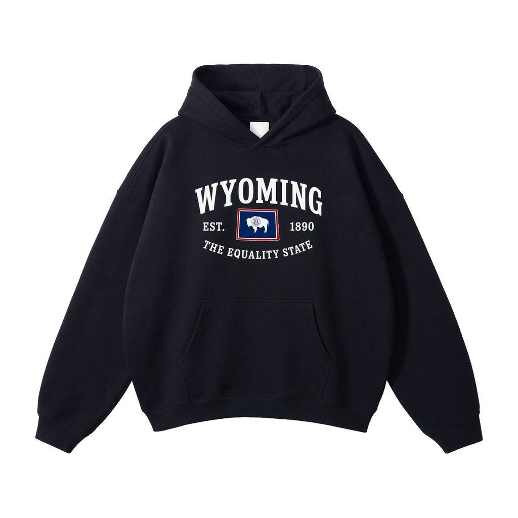 Collection 8 Wyoming Oversize Fleeced Hoodie - Black front