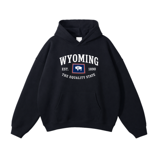 Collection 8 Wyoming Oversize Fleeced Hoodie - Black front