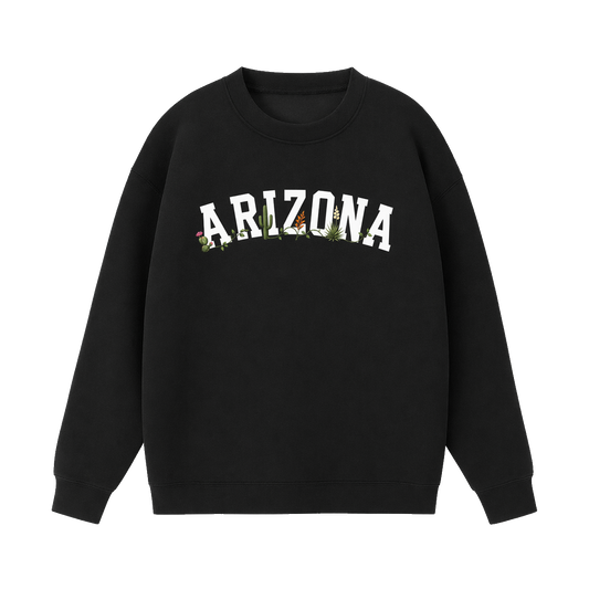 Collection 10 Arizona Essential Heavyweight Crewneck Sweatshirt - Black front