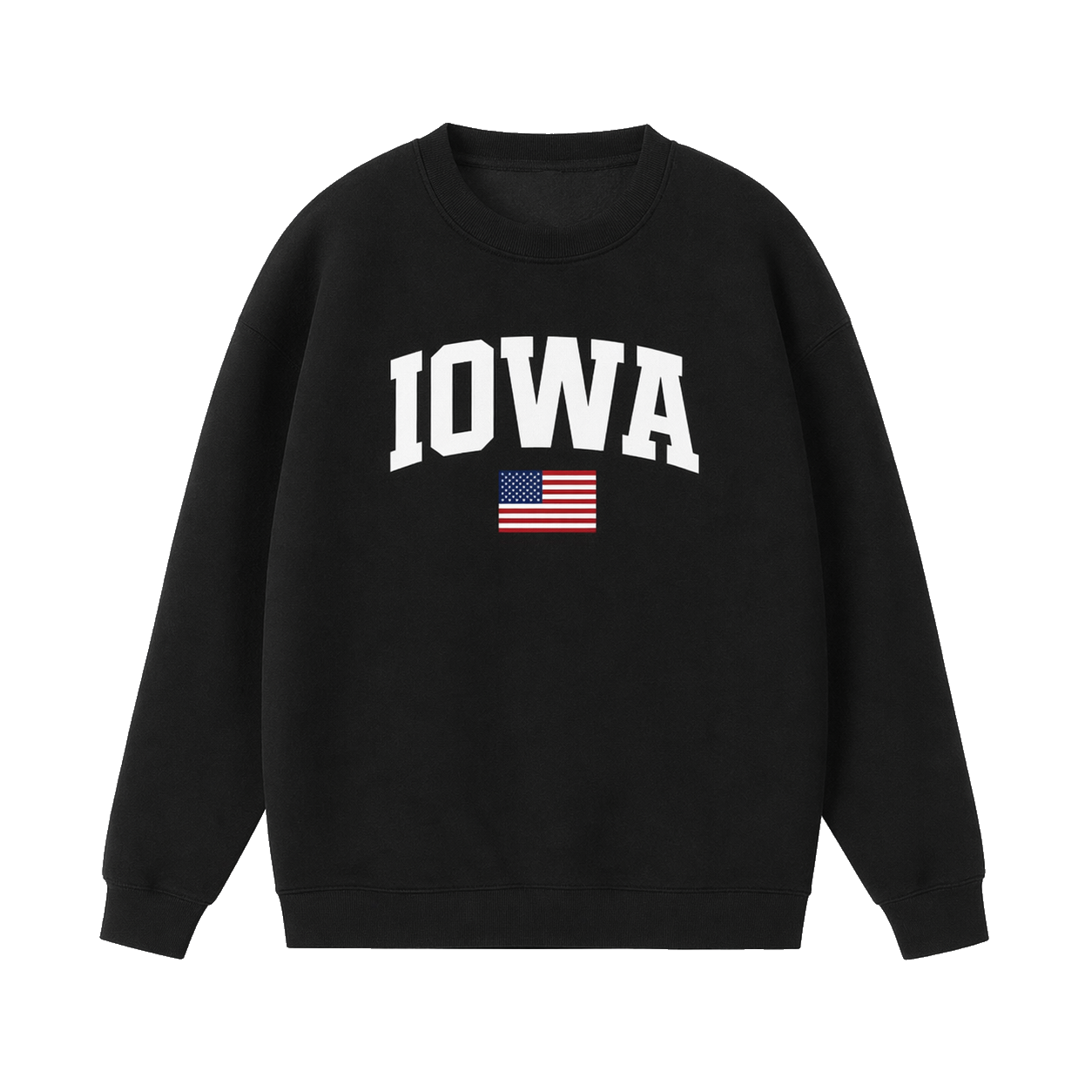Collection 2 Iowa Essential Heavyweight Crewneck Sweatshirt - Black front