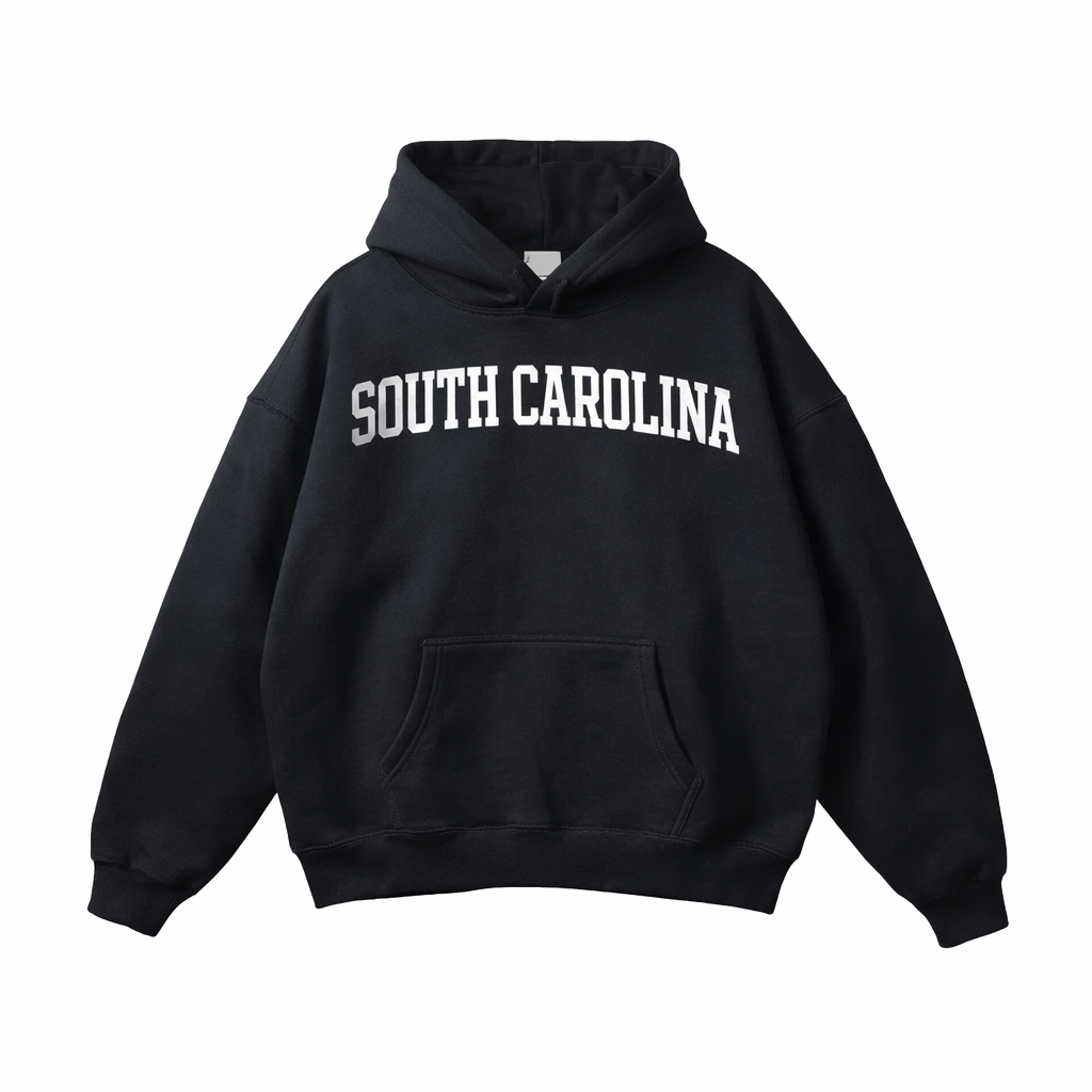 Collection 1 South Carolina Oversize Fleeced Hoodie - Black front