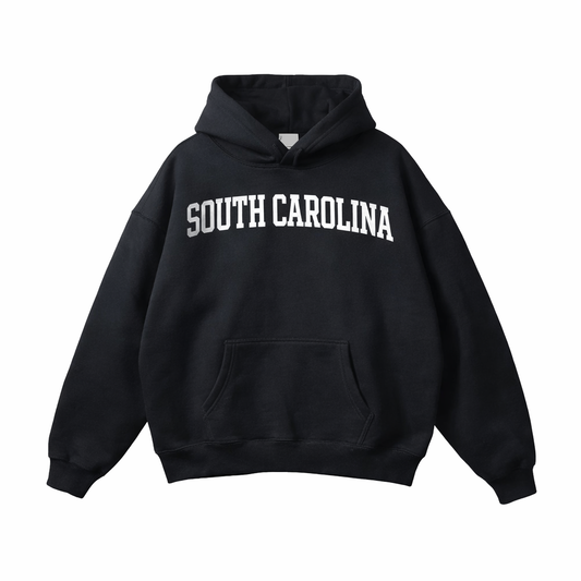 Collection 1 South Carolina Oversize Fleeced Hoodie - Black front