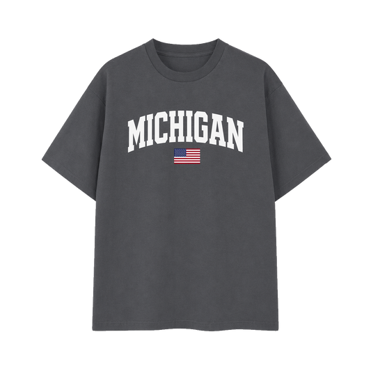 Collection 2 Michigan Essential Cotton T-Shirt - Dark Gray front