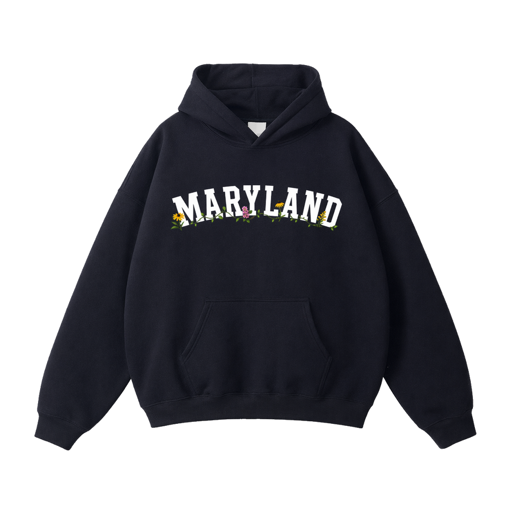 Collection 10 Maryland Oversize Fleeced Hoodie - Black front