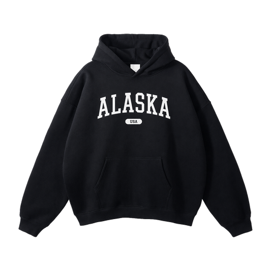 Collection 4 Alaska Oversize Fleeced Hoodie - Black front