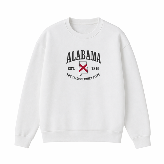 Collection 8 Alabama Essential Heavyweight Crewneck Sweatshirt - White front