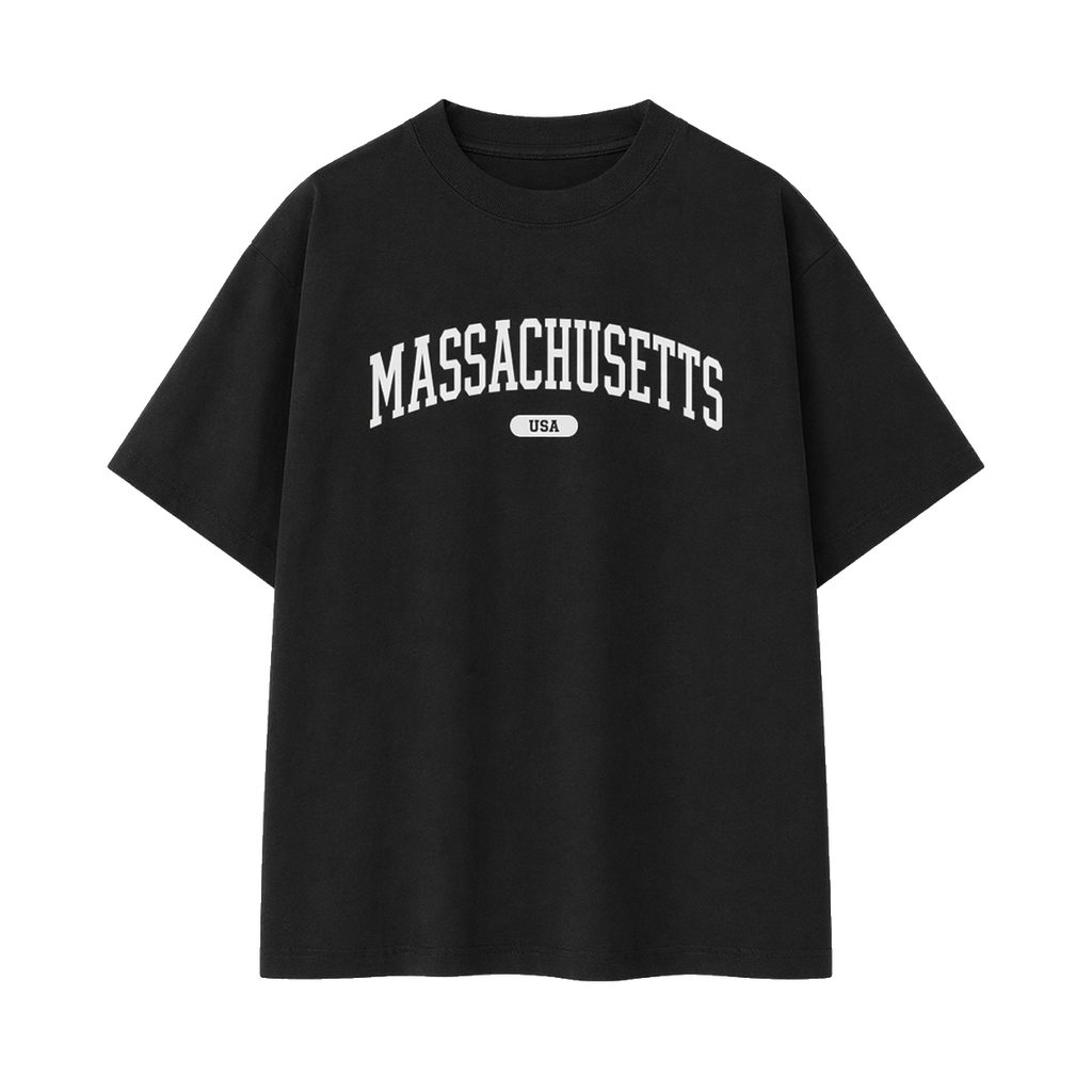 Collection 4 Massachusetts Essential Cotton T-Shirt - Black front