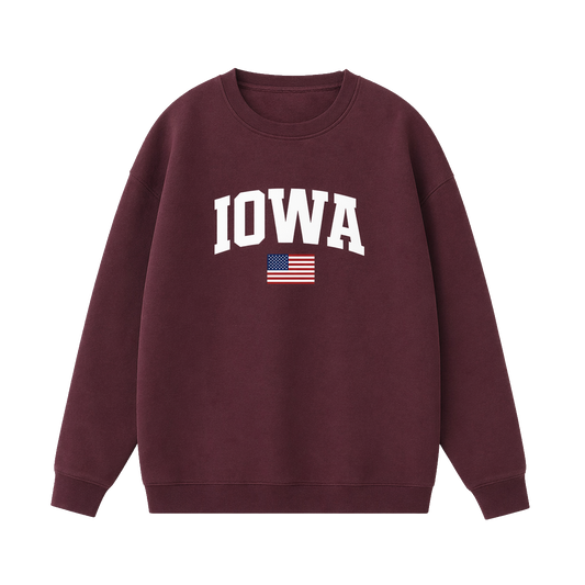 Collection 2 Iowa Essential Heavyweight Crewneck Sweatshirt - Dull Red front