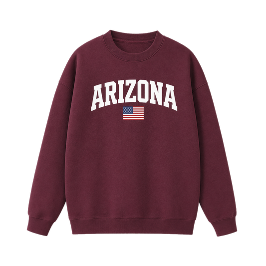 Collection 2 Arizona Essential Heavyweight Crewneck Sweatshirt - Dull Red front