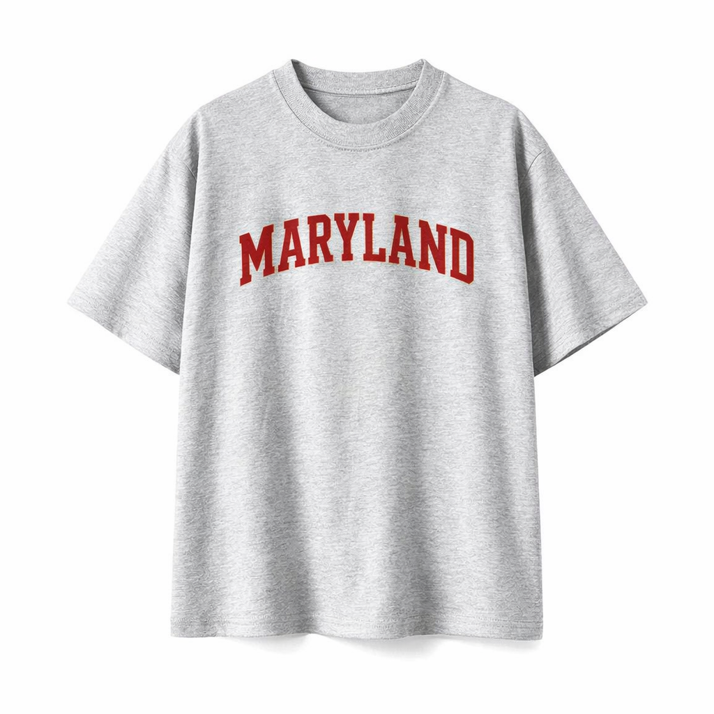 Collection 1 Maryland Essential Cotton T-Shirt - White Gray front