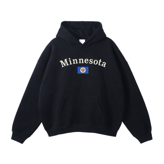Collection 6 Minnesota Oversize Fleeced Hoodie - Black front