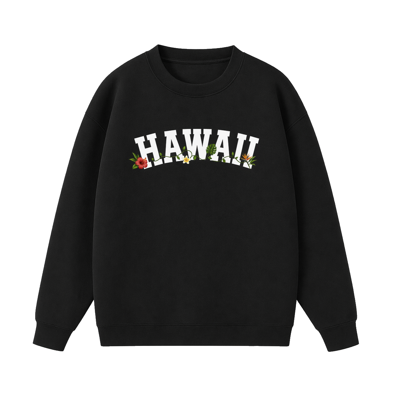Collection 10 Hawaii Essential Heavyweight Crewneck Sweatshirt - Black front