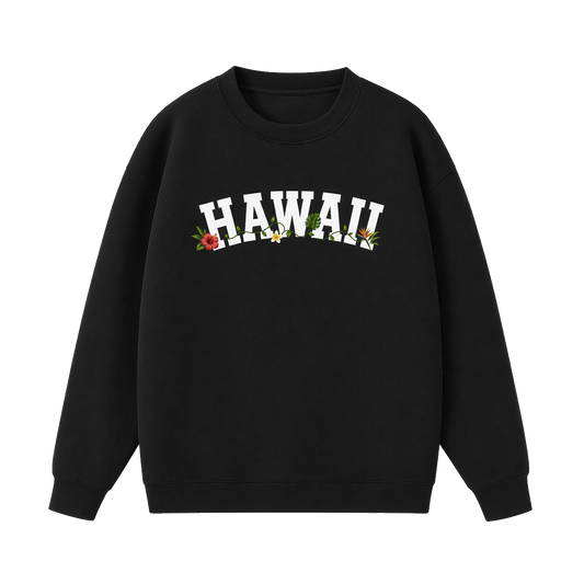 Collection 10 Hawaii Essential Heavyweight Crewneck Sweatshirt - Black front