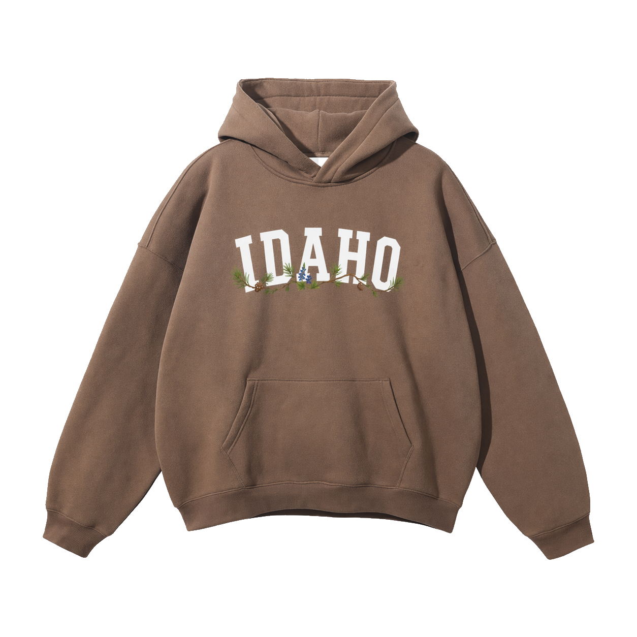 Collection 10 Idaho Oversize Fleeced Hoodie - Brown front