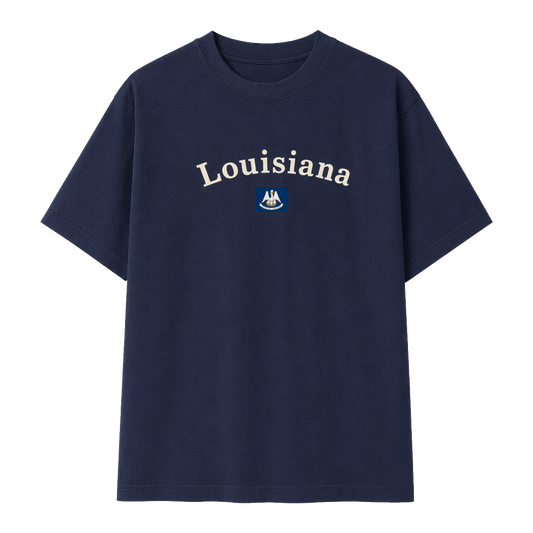 Collection 6 Louisiana Essential Cotton T-Shirt - Navy Blue front