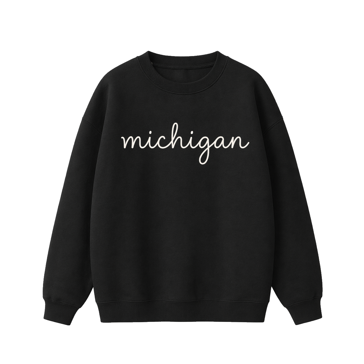 Collection 3 Michigan Essential Heavyweight Crewneck Sweatshirt - Black front