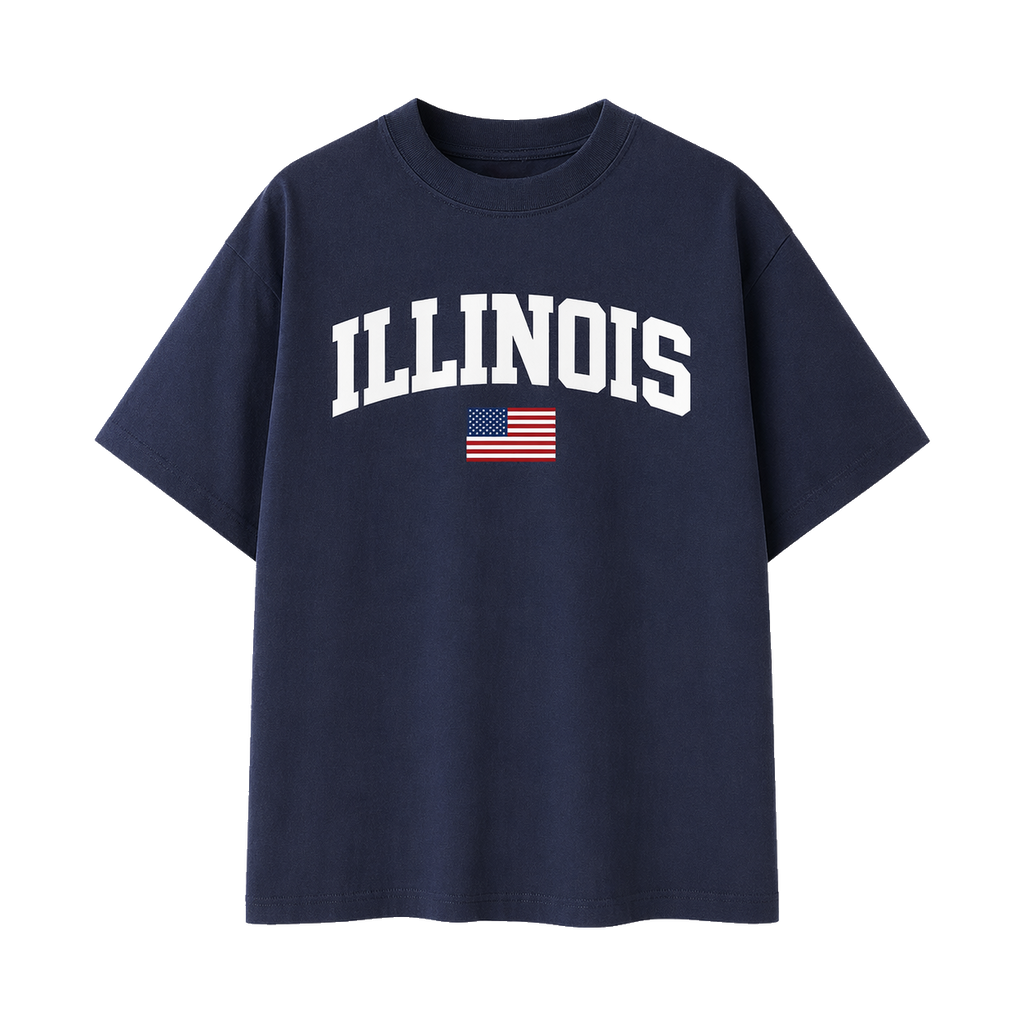 Collection 2 Illinois Essential Cotton T-Shirt - Navy Blue front