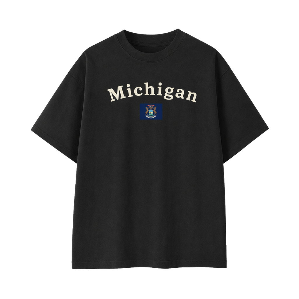 Collection 6 Michigan Essential Cotton T-Shirt - Black front