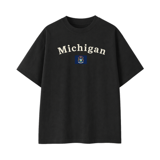 Collection 6 Michigan Essential Cotton T-Shirt - Black front