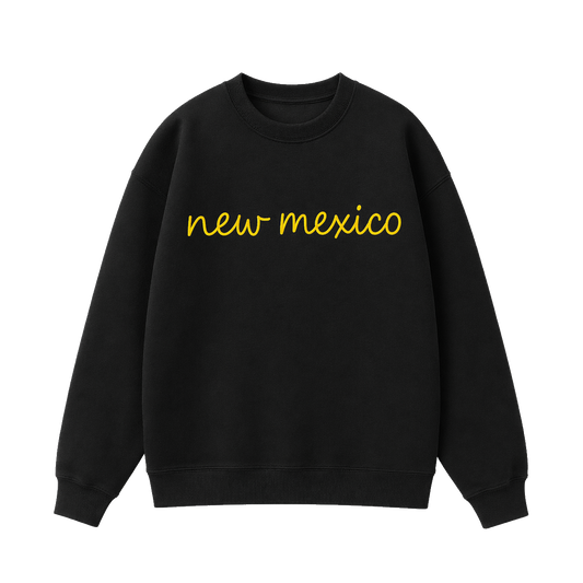 Collection 3 New Mexico Essential Heavyweight Crewneck Sweatshirt - Black front