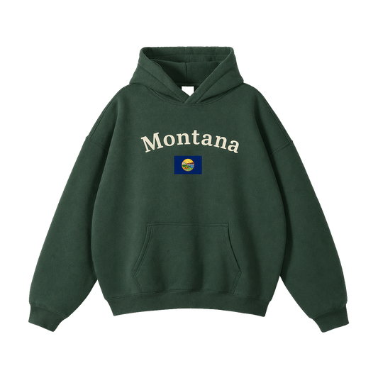 Collection 6 Montana Oversize Fleeced Hoodie - Eden Green front
