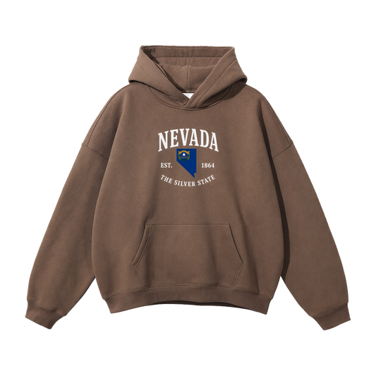 Collection 8 Nevada Oversize Fleeced Hoodie - Brown front
