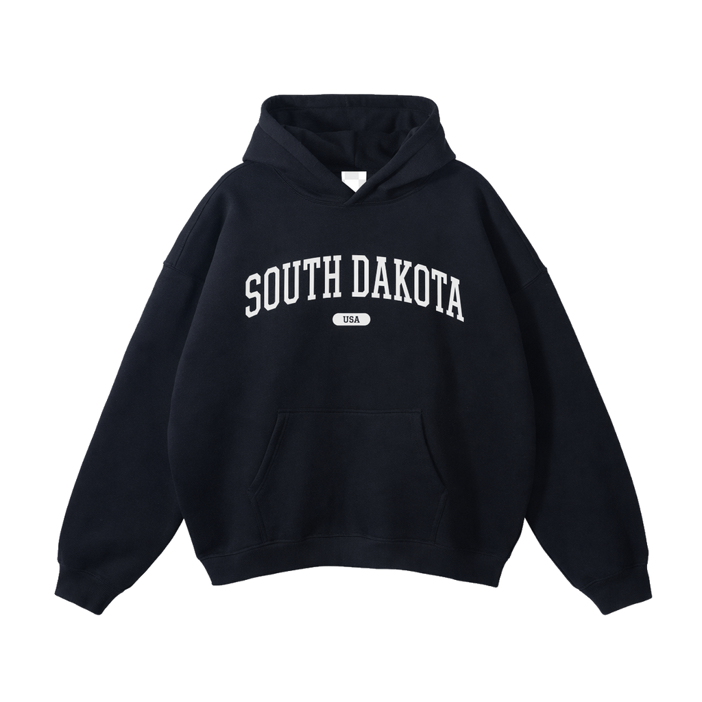 Collection 4 South Dakota Oversize Fleeced Hoodie - Black front