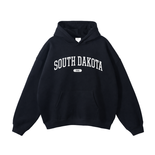 Collection 4 South Dakota Oversize Fleeced Hoodie - Black front