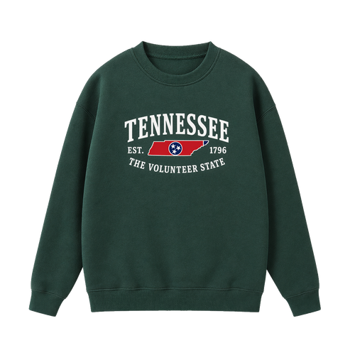 Collection 8 Tennessee Essential Heavyweight Crewneck Sweatshirt - Dark Green front