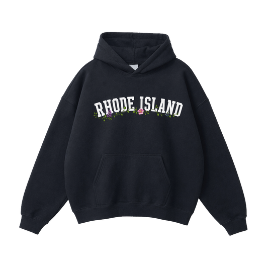 Collection 10 Rhode Island Oversize Fleeced Hoodie - Black front
