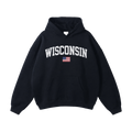 Collection 2 Wisconsin Oversize Fleeced Hoodie - Black front