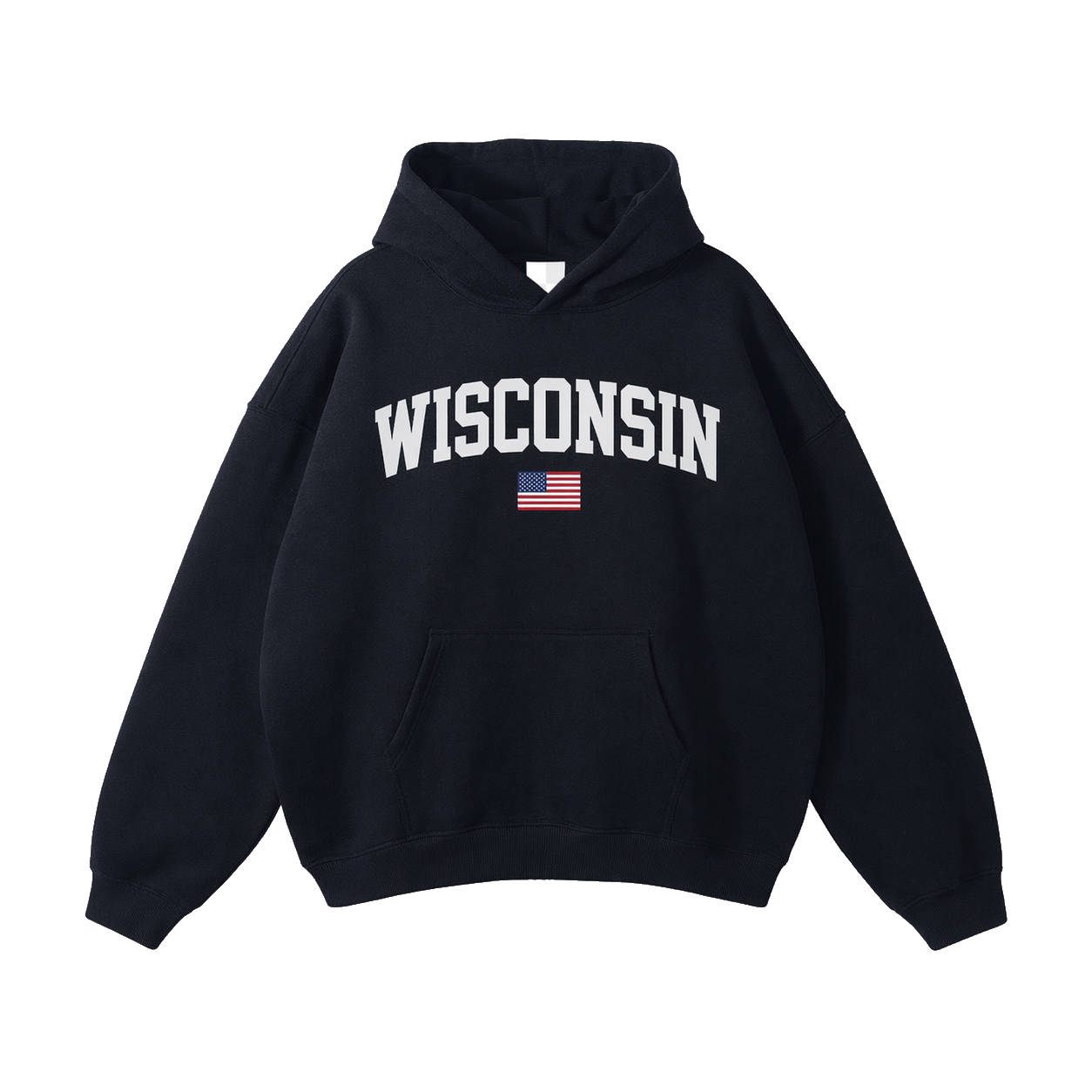 Collection 2 Wisconsin Oversize Fleeced Hoodie - Black front
