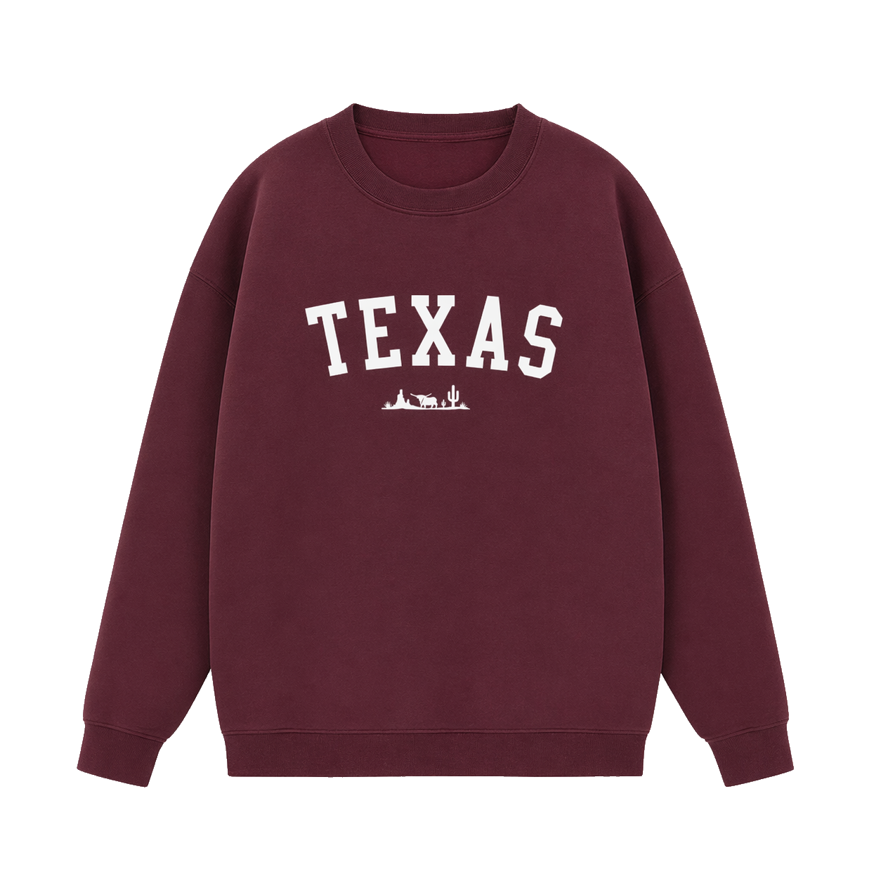 Collection 9 Texas Essential Heavyweight Crewneck Sweatshirt - Dull Red front