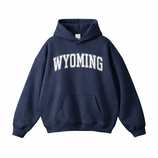 Collection 1 Wyoming Oversize Fleeced Hoodie - Navy Blue front