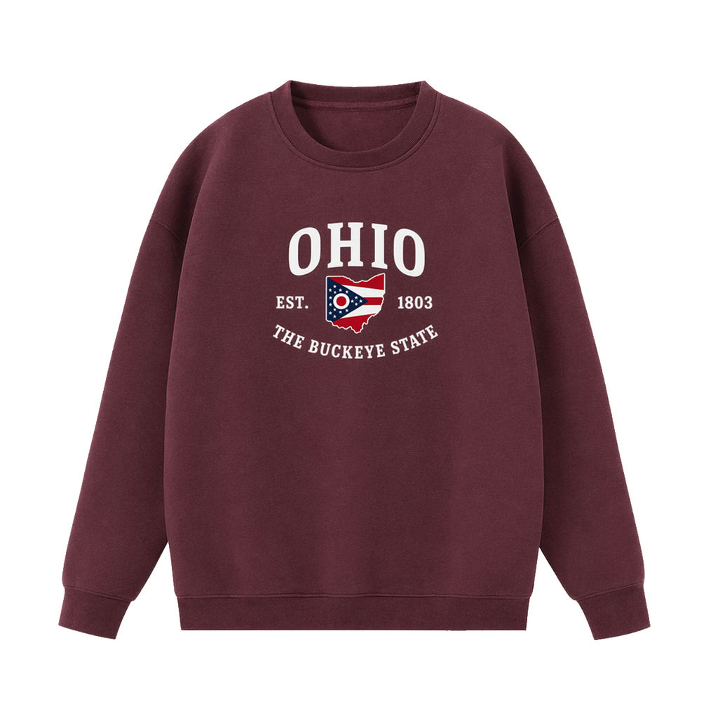 Collection 8 Ohio Essential Heavyweight Crewneck Sweatshirt - Dull Red front