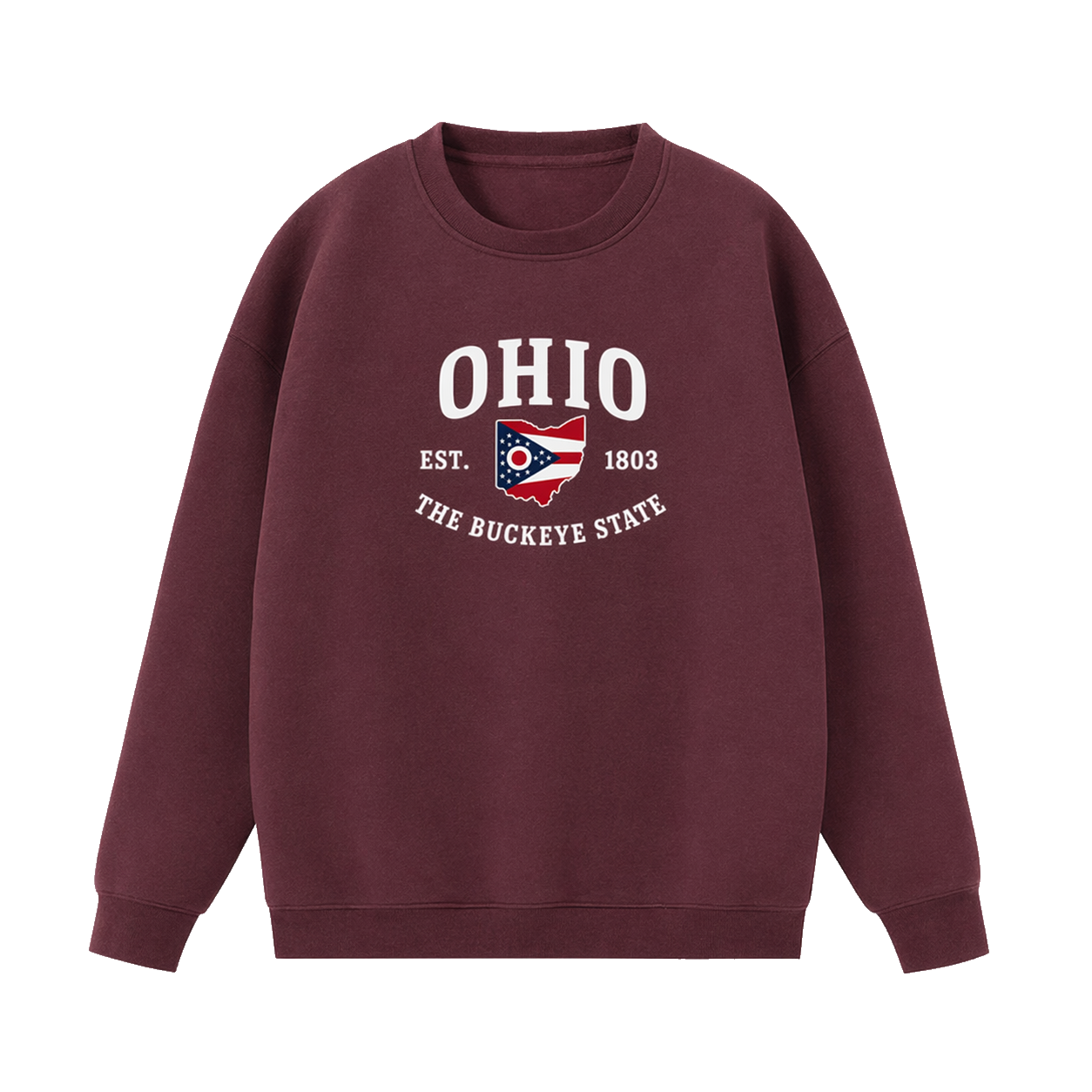 Collection 8 Ohio Essential Heavyweight Crewneck Sweatshirt - Dull Red front