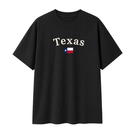 Collection 6 Texas Essential Cotton T-Shirt - Black front