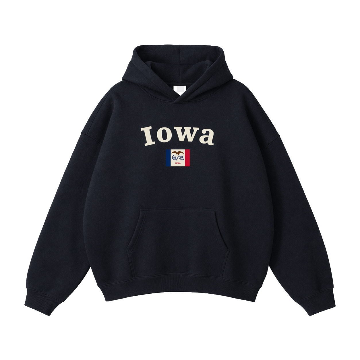 Collection 6 Iowa Oversize Fleeced Hoodie - Black front